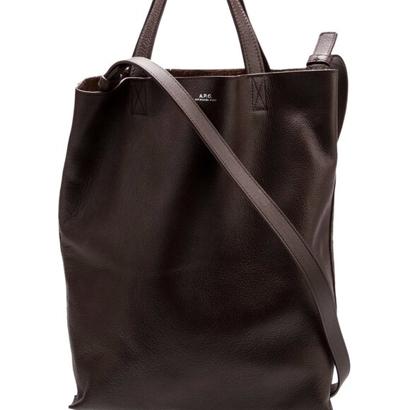 A.P.C. Brown Leather Maiko Medium Shopper Tote Barely Used - Picture 11 of 16